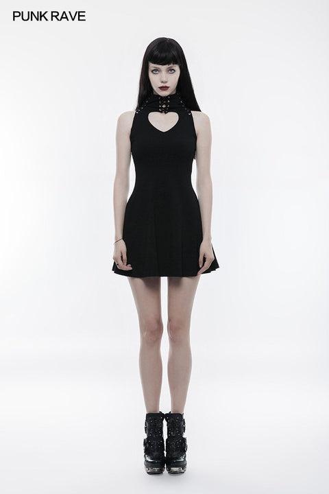 Sweet Hollow Out Herzform Abnehmen Gothic Kleid mit Riemen Design