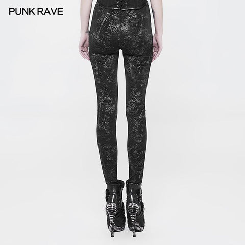 Plus Size Punk Hose Elastic Slim Fit Druck Leggings für Frauen