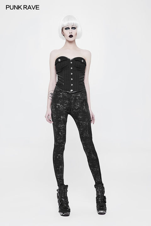 Plus Size Punk Hose Elastic Slim Fit Druck Leggings für Frauen