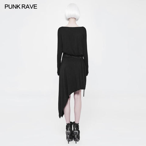 Täglich ein Word Collar Loose Punk Kleid mit Bund