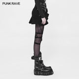 Unregelmäßiger elastischer Lotusblattsaum Kurzer Punkrock für Frauen