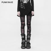 Unregelmäßiger elastischer Lotusblattsaum Kurzer Punkrock für Frauen
