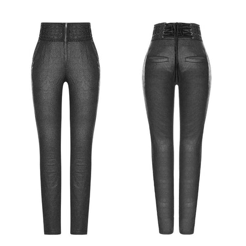 Damen Hoquist Stretch Jacquard Enge Gothic Hose