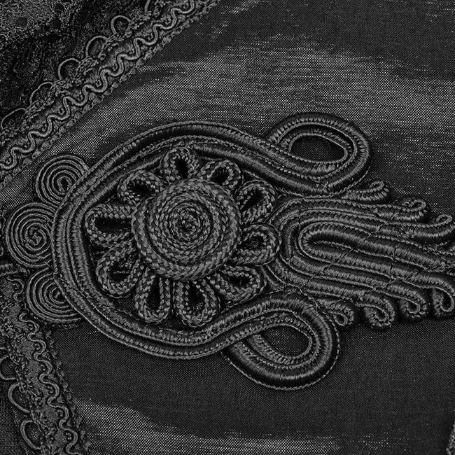 Frauen Deep V Collar kurzer gotischer Mantel mit unregelmäßigem Lotusblattsaum