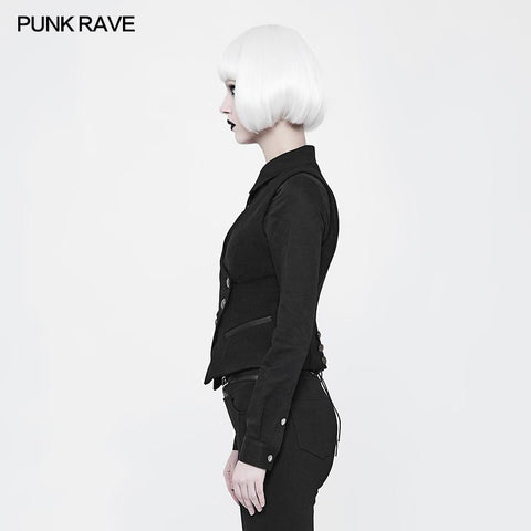 Frauen Uniform Wollbrust Weste Punk Weste Jacke