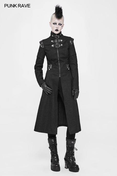 Persönlichkeitsdruck Leder Spleiß Punk Mantel für Männer & amp; Frauen