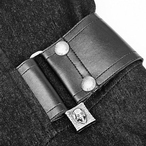 Persönlichkeitsdruck Leder Spleiß Punk Mantel für Männer & amp; Frauen