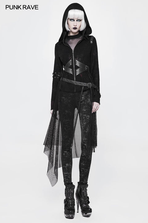 Hexe Short Hooded Cardigan Punk Sweater Mantel