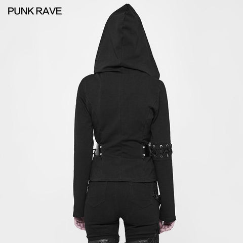 Hexe Short Hooded Cardigan Punk Sweater Mantel