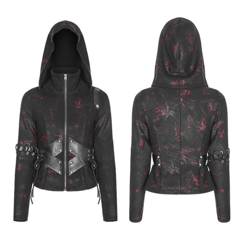 Hexe Short Hooded Cardigan Punk Sweater Mantel