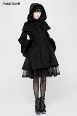 Lolita Woollen Mittellanger Schwalbenschwanz Gothic Mantel
