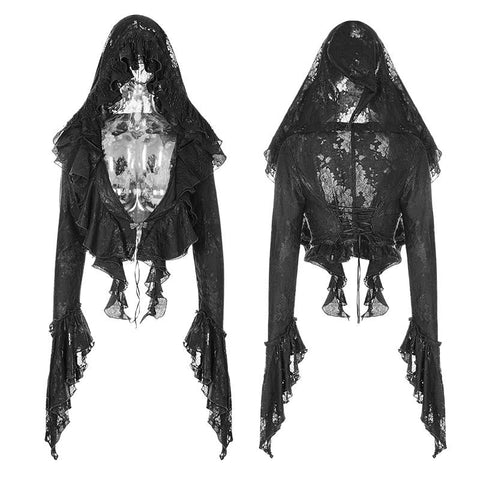 Gotische dekadente kurze Mantel Spitze Mesh Shrug Bolero