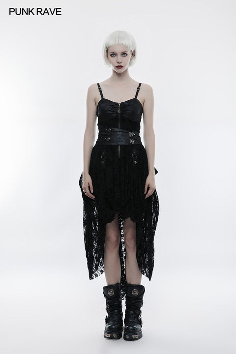 Steampunk verstellbares Spitzenkleid mit vier Knöpfen für Frauen