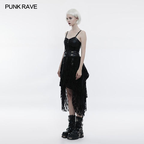 Steampunk verstellbares Spitzenkleid mit vier Knöpfen für Frauen