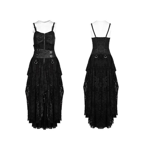 Steampunk verstellbares Spitzenkleid mit vier Knöpfen für Frauen
