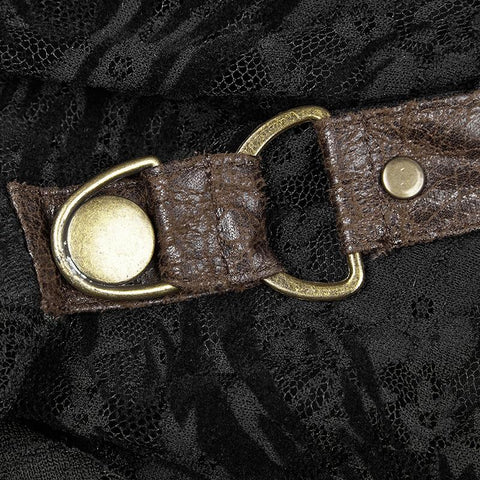 Steampunk verstellbares Spitzenkleid mit vier Knöpfen für Frauen