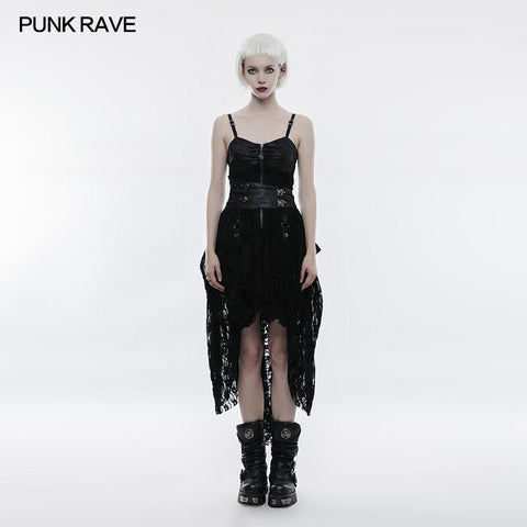 Steampunk verstellbares Spitzenkleid mit vier Knöpfen für Frauen