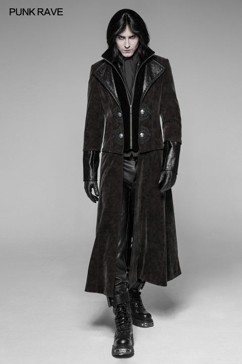 Abnehmbare Splple Punk Jacke aus Samtleder im Gentleman-Stil