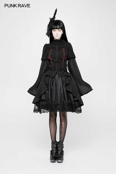 Kawaii Classic Lolita Trompetenärmel Gothic Shirt für Frauen