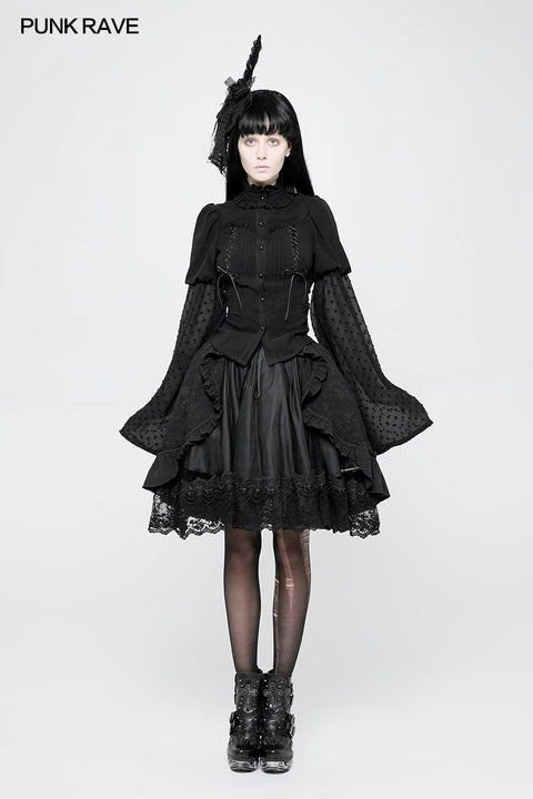 Kawaii Classic Lolita Trompetenärmel Gothic Shirt für Frauen