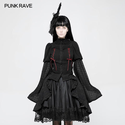 Kawaii Classic Lolita Trompetenärmel Gothic Shirt für Frauen