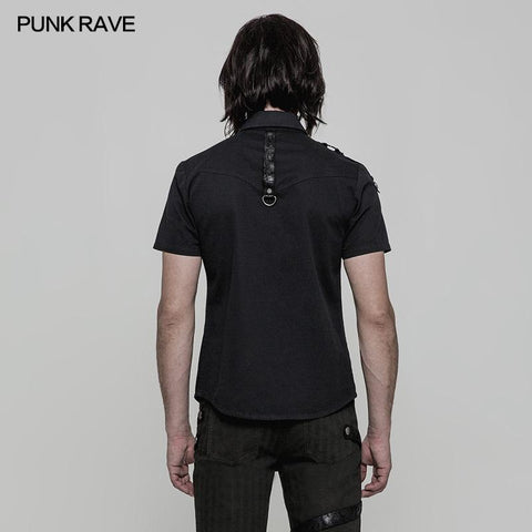 Persönlichkeit Metal Buckle Design Punk Shirt für Männer