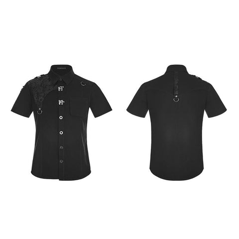 Persönlichkeit Metal Buckle Design Punk Shirt für Männer