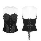 Gothic Gorgeous Velvet & amp; Spitzenbrust Korsett ohne Knochen