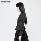Gothic Cotton Woven Slim Fit Shirt für Frauen