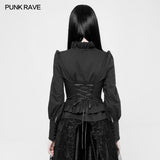 Gothic Cotton Woven Slim Fit Shirt für Frauen