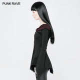 Frauen Retro Boot T-Shirt Gothic T-Shirt mit abnehmbarer Brosche