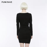 Sexy Deep V Punk Kleid mit Einfachheit Corns And Pins Dekoration