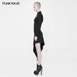 Asymmetrisches schwarzes Harness Design Strick Punk Kleid