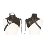 Steampunk geprägtes Lederhalsband und Schultergurtzubehör für Frauen