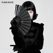Black Rivet Handheld Fold Fan Punk Zubehör