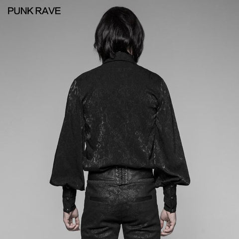 Herren Jacquard Plissee Front Gothic Shirt