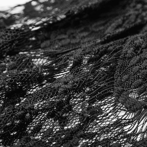 Punk-Kleid mit Spitzenärmeln für Frauen und Riemen-Design