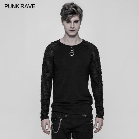 Herren Raglan Sleeve Knit Punk T-Shirt