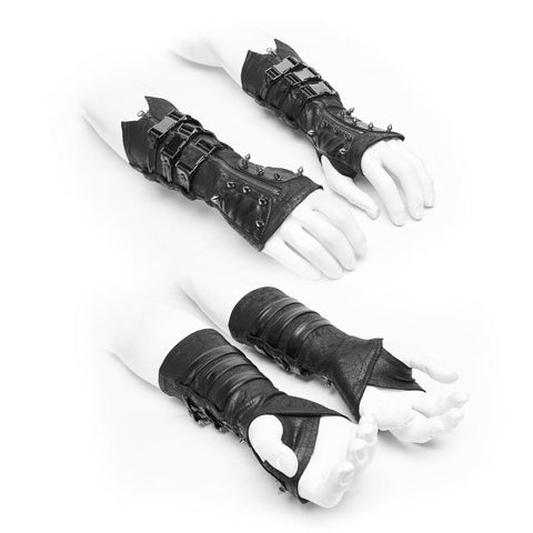 Männer und Frauen Diablo Assassin Punk Niet Leder Schnallen Handschuhe Armstulpen