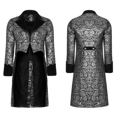 Gothic Metal Textur Jacquard Swallow Tail Coat Jacke