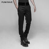 Dracula Gothic Pants Hose mit dunklen Streifen und Bund mit Samtmuster