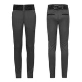 Dracula Gothic Pants Hose mit dunklen Streifen und Bund mit Samtmuster