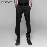 Dracula Gothic Pants Hose mit dunklen Streifen und Bund mit Samtmuster