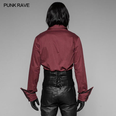 Herren Punk Persönlichkeit Gürtel Leder Schnalle Riemen Reißverschluss Rough Underwaist Korsett