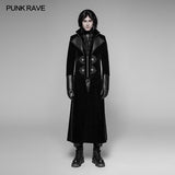 Wunderschöne Samt Long Punk Jacke Abnehmbarer gefälschter zweiteiliger Mantel für Männer