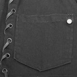 Herren Punk Tie Rope Persönlichkeit Shirt mit Doppeltasche
