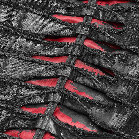 Paladin Gothic Bloody Keel Denim Persönlichkeitshemd mit zerkratzten Doppeltaschen