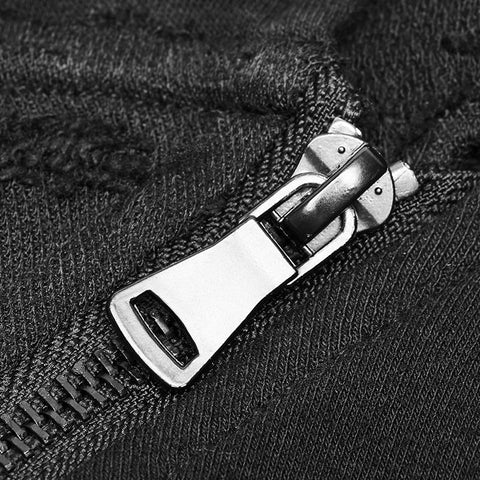 Dekadente Punk S-förmige Reißverschluss Strick T-Shirt Persönlichkeit Mosaik High Collar Sweater