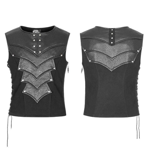 Punk Warrior Leder Nähte Persönlichkeit Brustschutz Weste