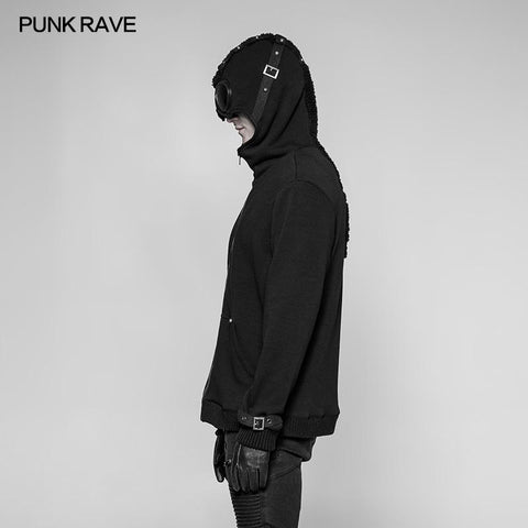 Punk Pilot Persönlichkeit Kapuzenjacke Kaschmirpullover Strickjacke für Männer